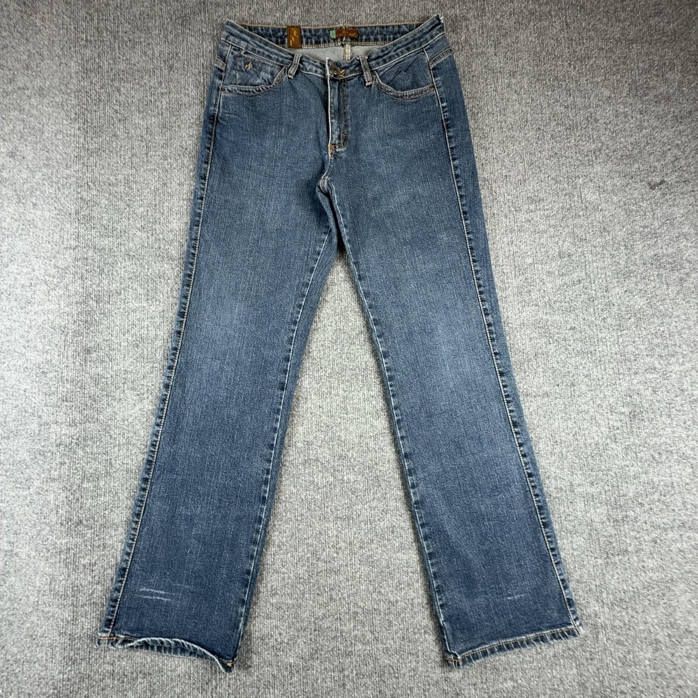 Wrangler Aura Jeans Womens 10P Medium Wash Mid Rise Straight Stretch Denim Pants